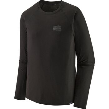 Patagonia Long-Sleeved Cap Cool Trail Graphic Shirt Mens, Strata Stencil: Black, XL