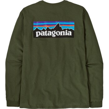 Patagonia Long-Sleeved P-6 Logo Responsibili-Tee Mens, Torrey Pine Green, S