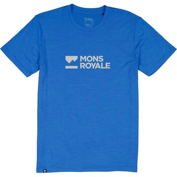 Mons Royale Icon Merino Air-Con T-Shirt Mens, Pop Blue (SS24), L