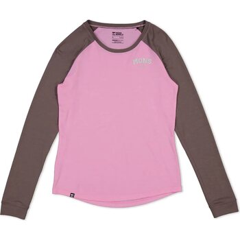 Mons Royale Icon Merino Air-Con Raglan Womens, Pop Pink / Iron, S