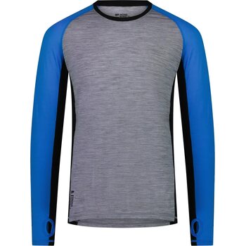 Mons Royale Temple Merino Air-Con Long Sleeve Mens, Blue Gravel, M