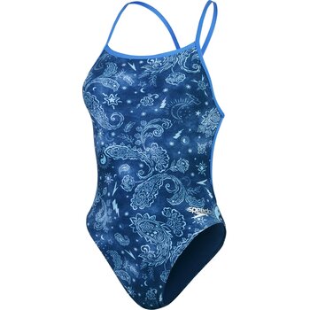 Speedo Allover Digital Vback Womens, Cerulean Blue, 28 (EUR 32)