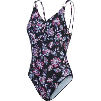 Speedo Shaping Printed Strappy 1 Piece Womens, Black, Magenta Haze, Washed Blue, 34 (EUR 38)