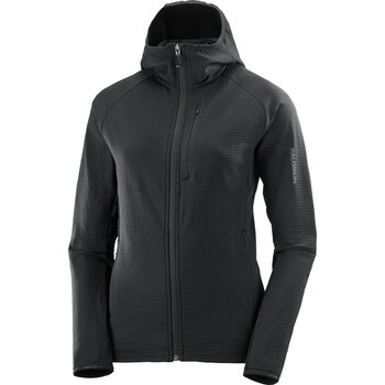 Salomon Essential Lightwarm Hoody Womens, Deep Black, S