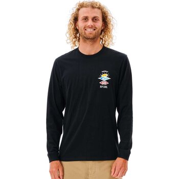 Rip Curl Search Icon L/S Tee Mens, Black, M
