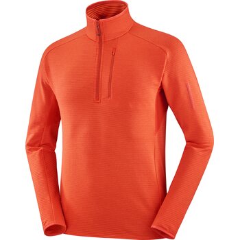 Salomon Essential Lightwarm Half-Zip Mens, Cherry Tomato, S