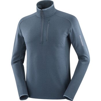 Salomon Essential Lightwarm Half-Zip Mens, Midnight Navy, L