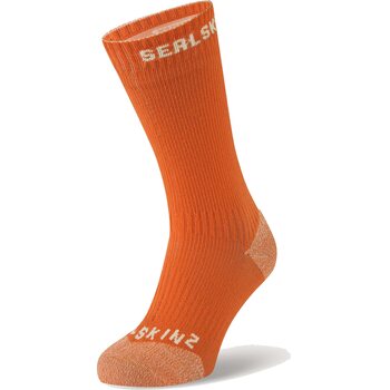 Sealskinz Briston Waterproof All Weather Mid Length Sock with Hydrostop, Orange, XL