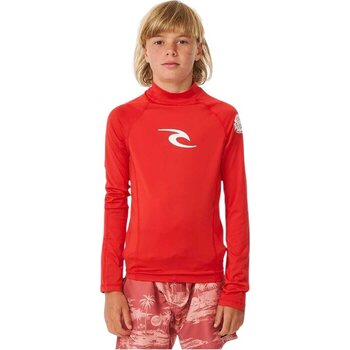 Rip Curl Brand Wave UPF Long Sleeve Boy, Red, 1-2