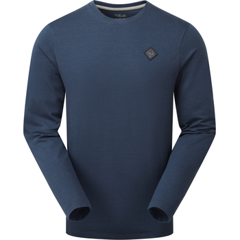 Rab Basecamp Logo Badge Long Sleeve Tee Mens, Tempest Blue, S