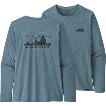 Patagonia Long-Sleeved Capilene Cool Daily Graphic Shirt Womens, '73 Skyline: Light Plume Grey X-Dye, XS