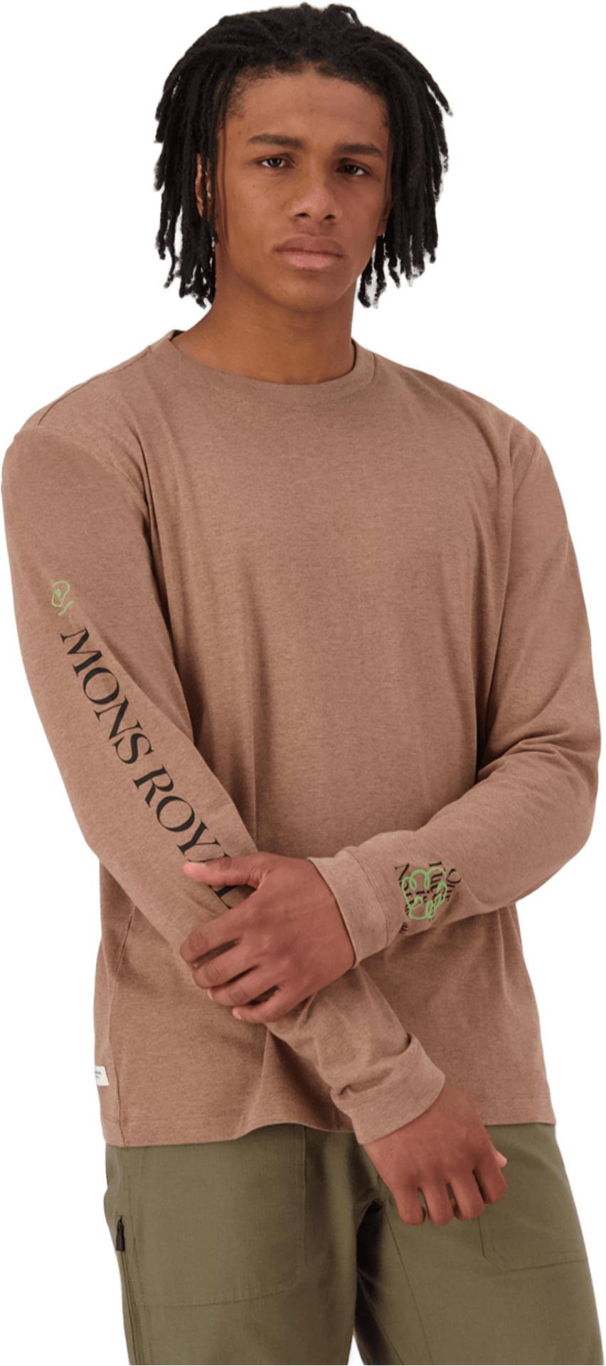 Mons Royale Yonder Merino Organic Cotton LS Mens Mocha