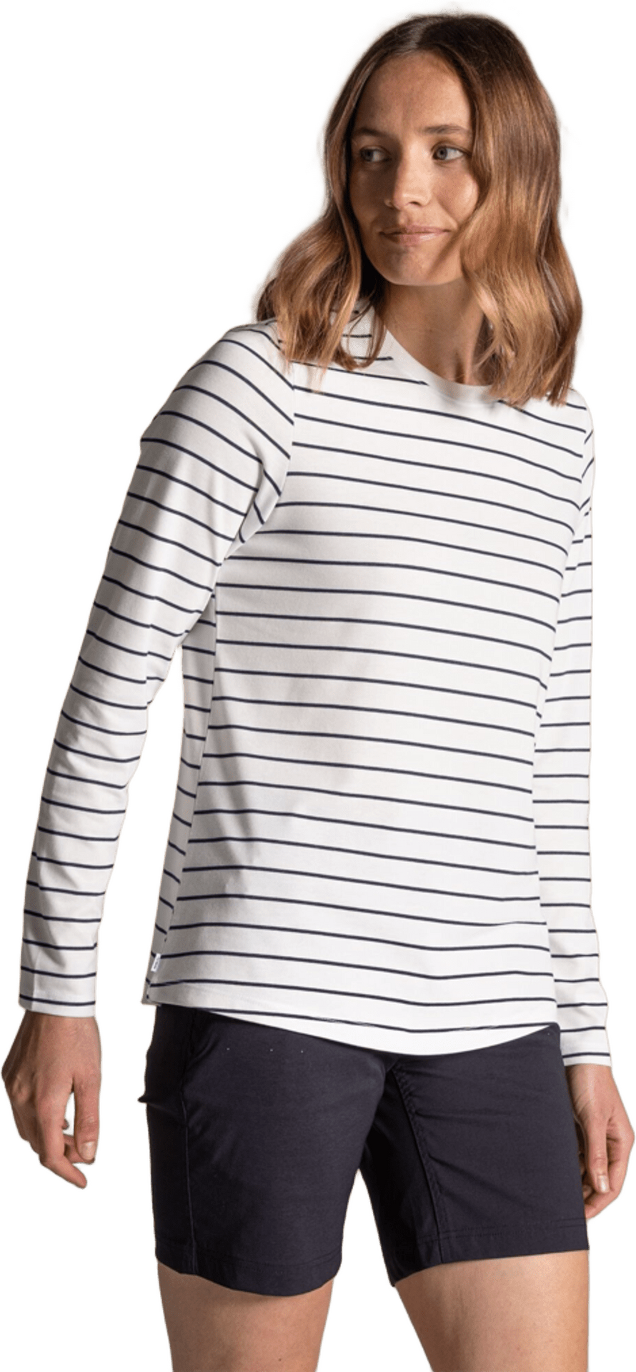 Craghoppers NosiLife Akona Long Sleeved Top Womens Sail White / Blue Navy Stripe