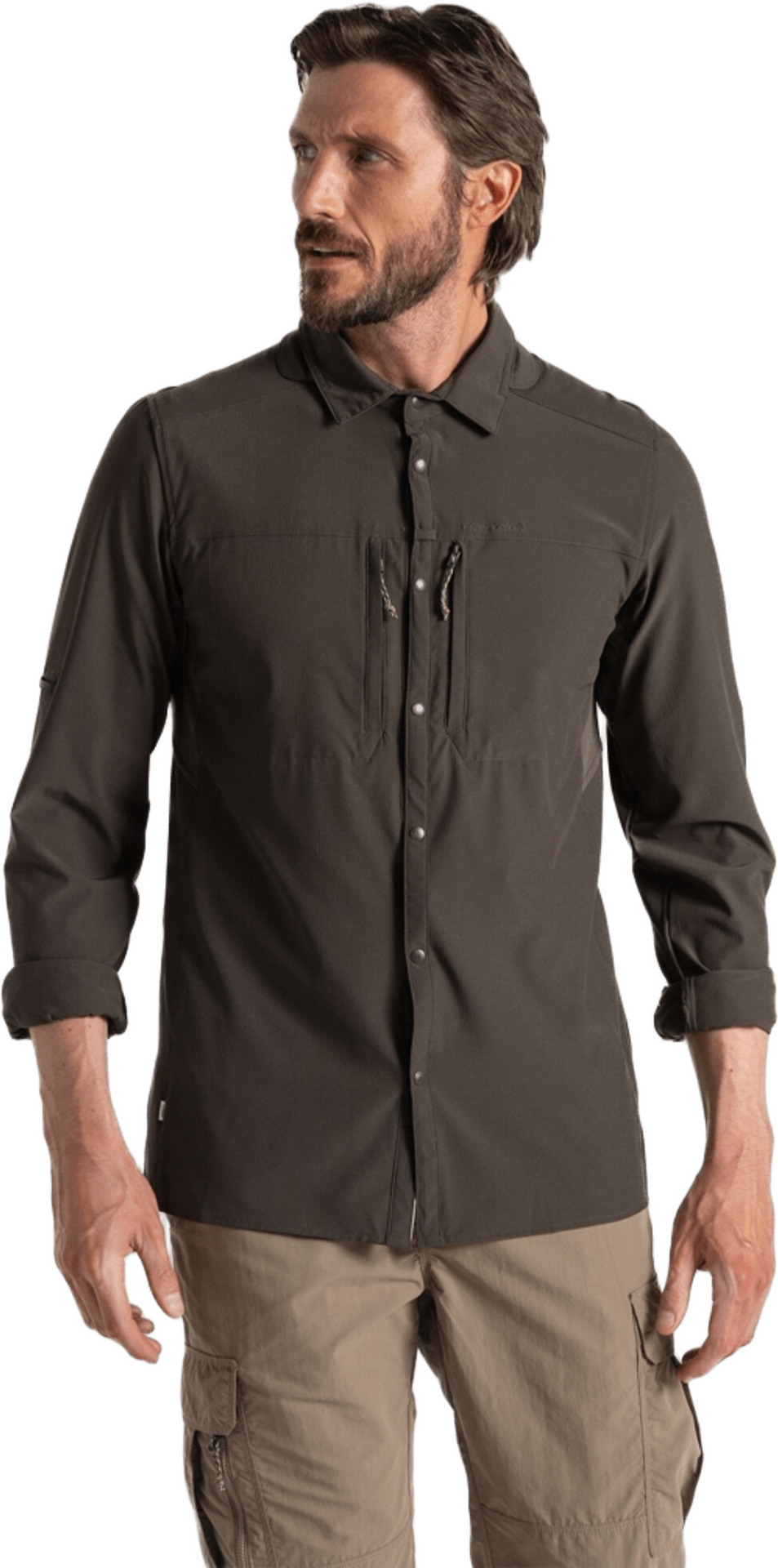 Craghoppers NosiLife Pro Long Sleeved Shirt V Mens Woodland Green