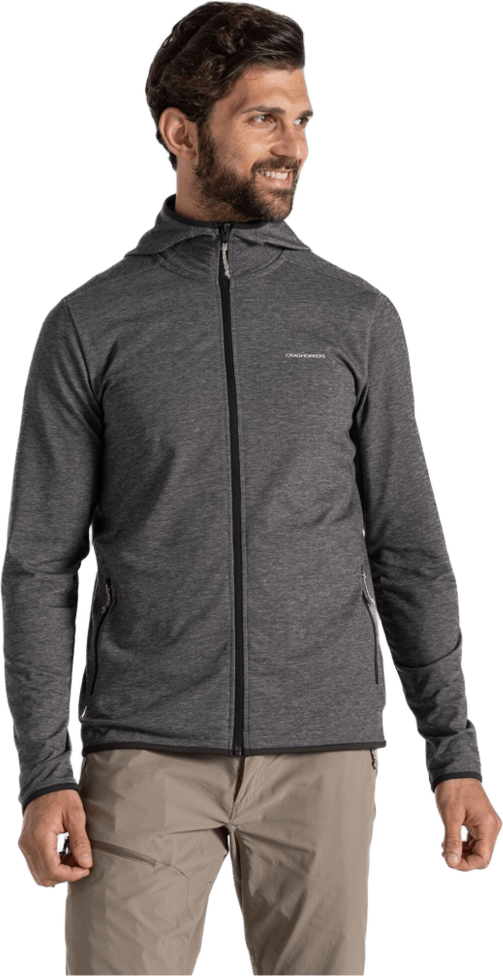 Craghoppers NosiLife Deft Hooded Jacket Mens Black Pepper Marl