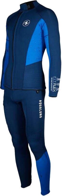 AquaLung Fitflex 3mm Dive Wetsuit 2-piece Mens Navy Blue/Royal Blue