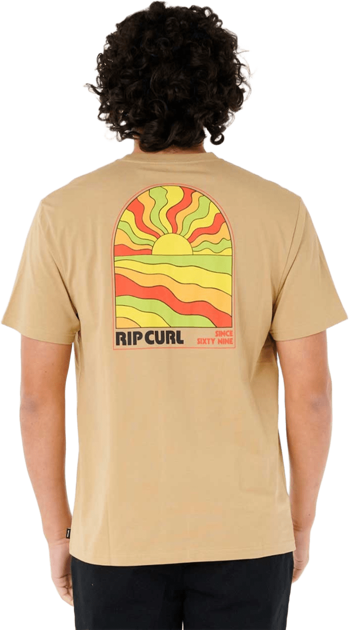 Rip Curl Surf Revival Sunsets Tee Mens Khaki