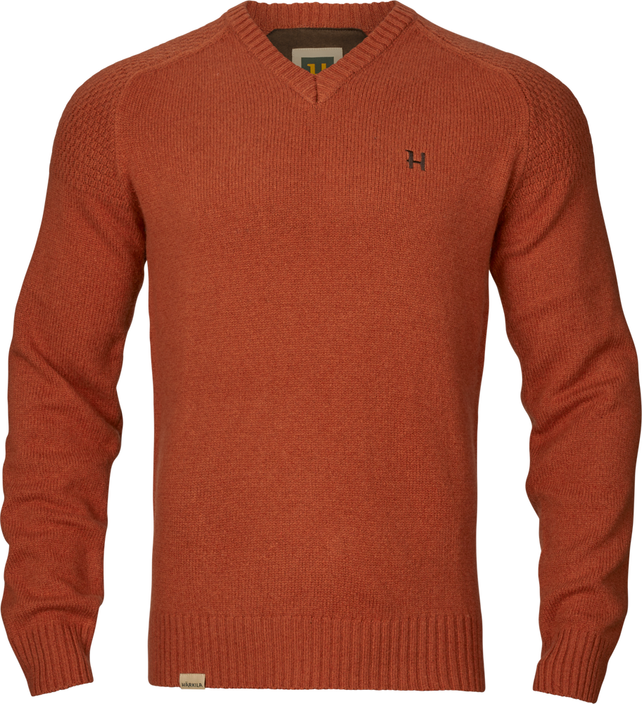 Härkila Vincent Merino V-Neck Pullover Mens Bombay Brown