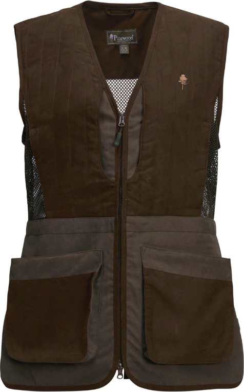 Pinewood Shooting Vest Womens Suede Brown