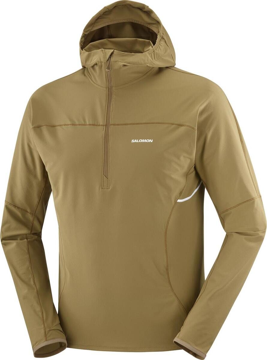 Salomon Sense Aero Hybrid Half Zip Hoodie Mens Brilliant Olive