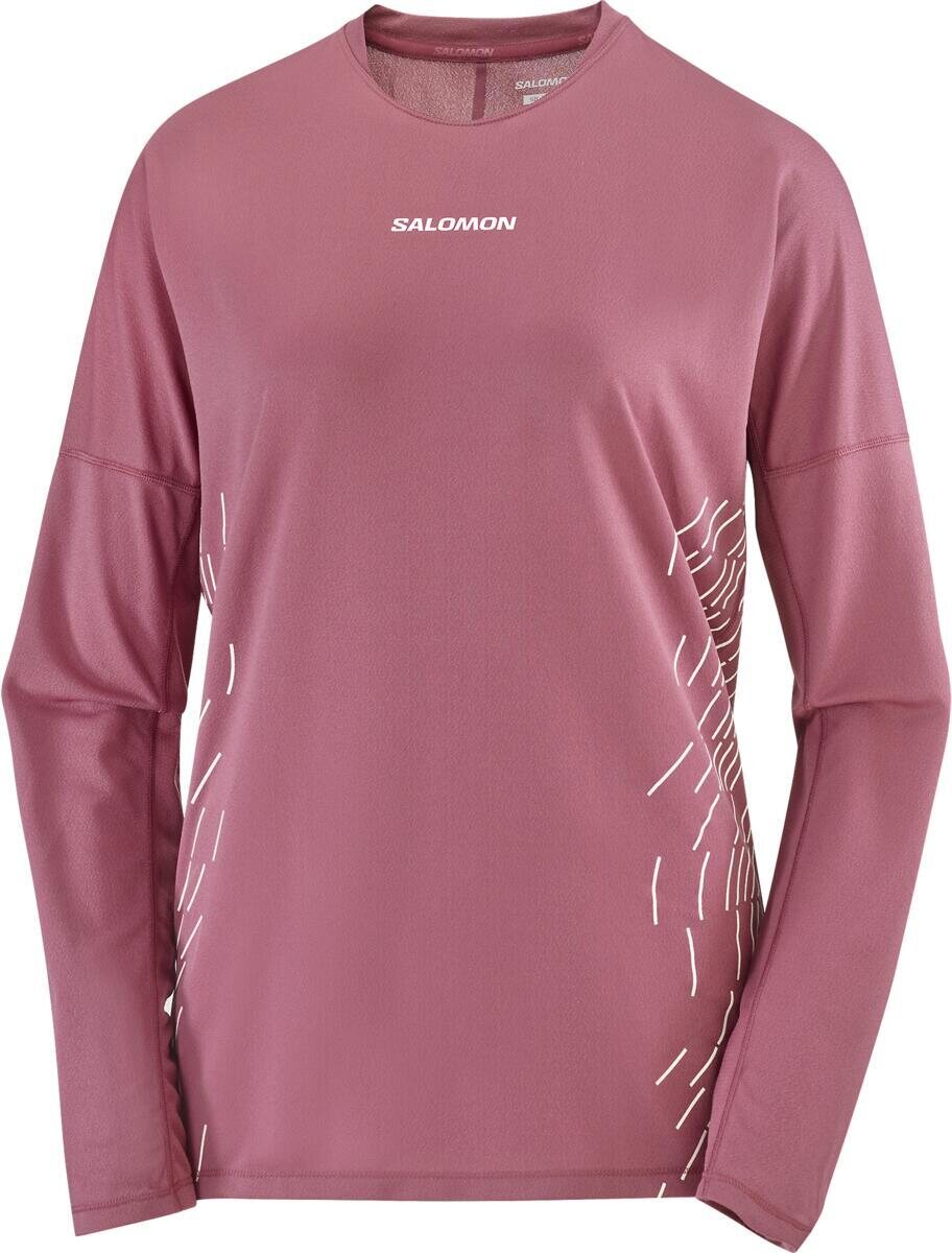 Salomon Sense Aero Long Sleeve Tee GFX Womens Nocturne / Whisper White