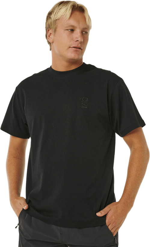 Rip Curl Search Embroidery Tee Mens Black