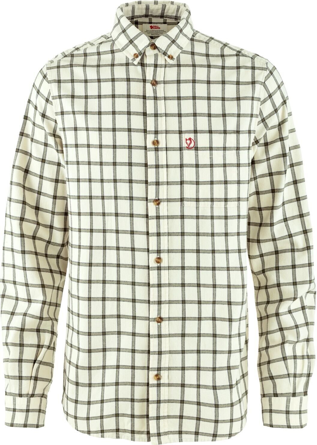 Fjällräven Övik Flannel Shirt Mens Chalk White / Laurel Green (133-625)