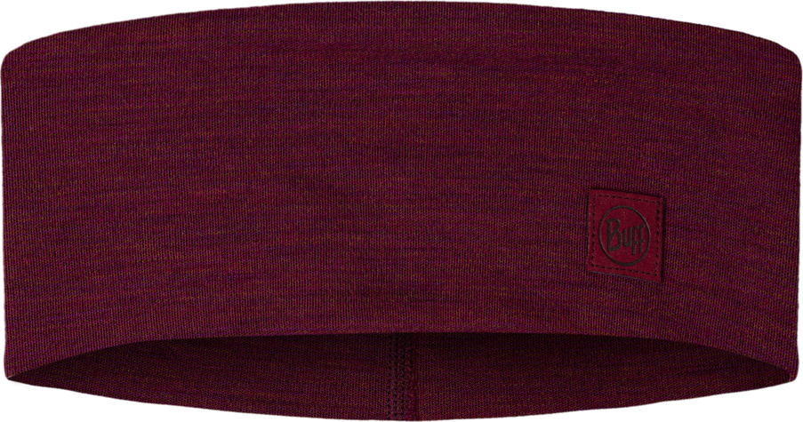 Buff Merino Headband Wide Solid Tibetan Red