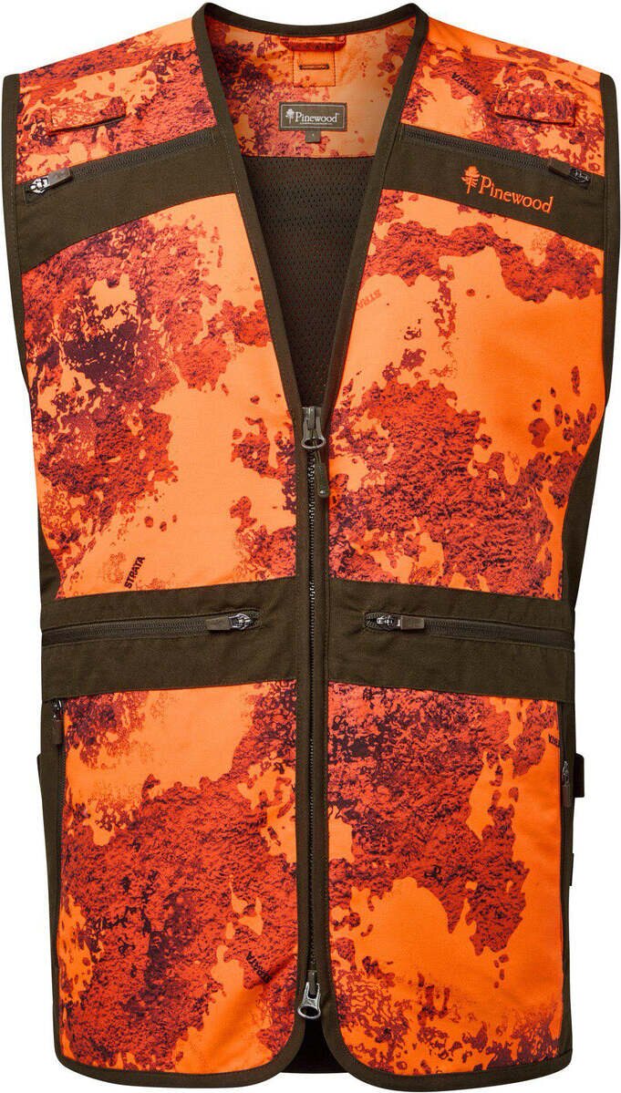 Pinewood Furudal Hunter Pro 2.0 Camou Vest Mens Strata Blaze/Moss Green