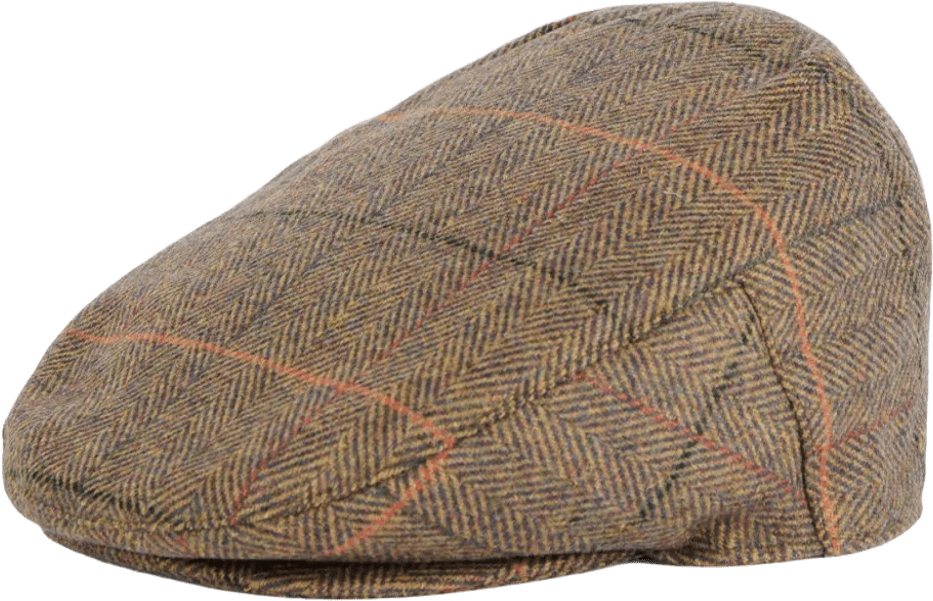 Barbour Wilkin Flat Cap Olive/Orange/Red