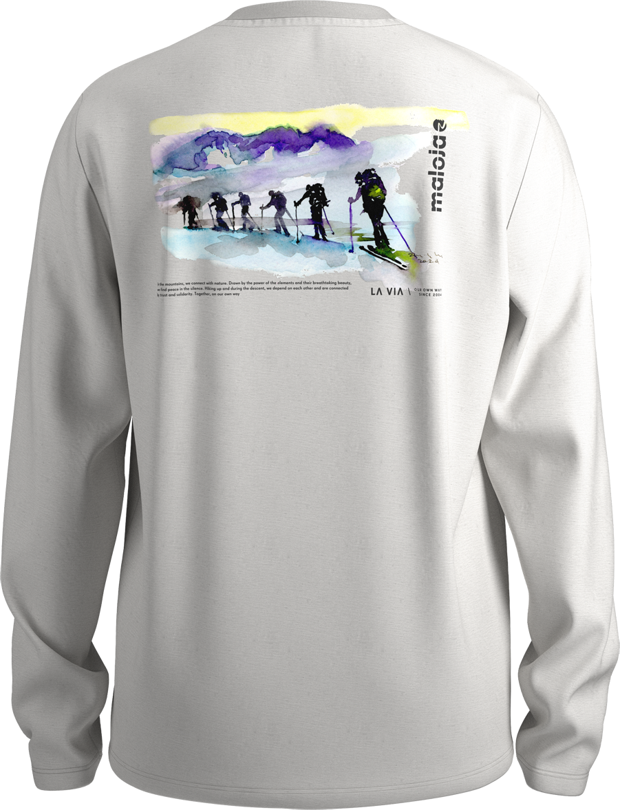 Maloja PeilsteinM. Organic Cotton Longsleeve Mens Shaded White Touring