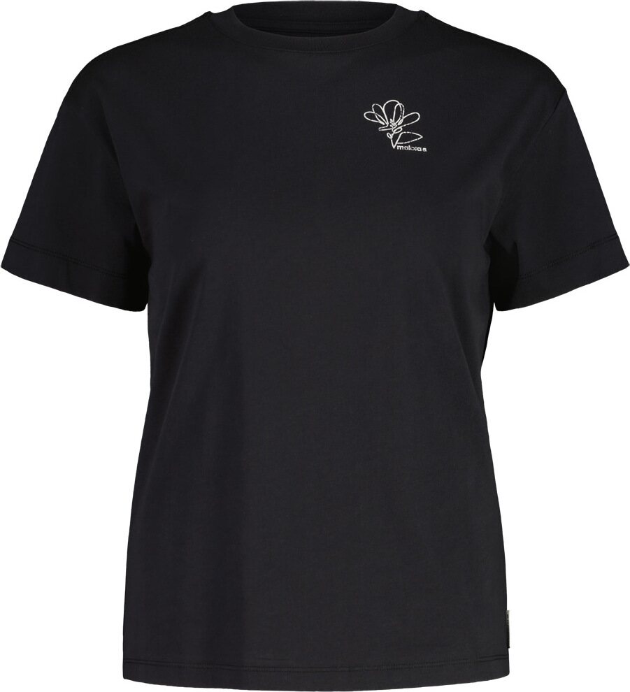 Maloja CassetteM. Organic Cotton Tee Womens Deep Black Flower
