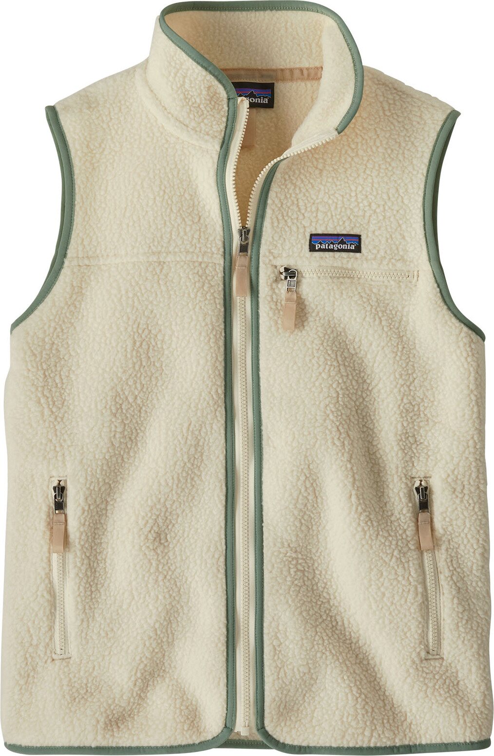 Patagonia Retro Pile Vest Womens Natural w/Ellwood Green