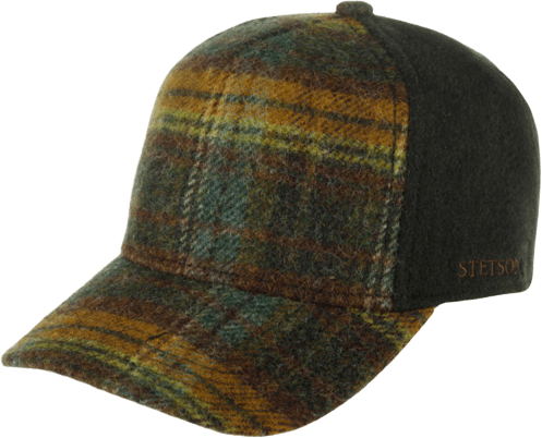 Stetson Trucker Cap Wool Check Green/Dark Orange