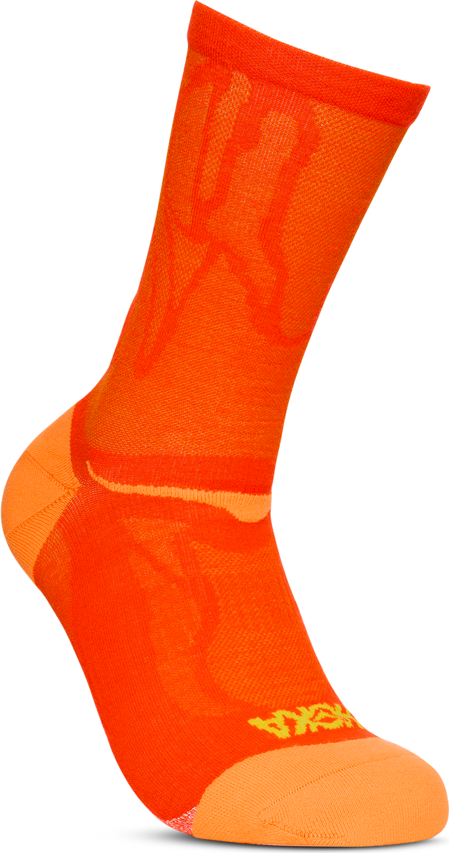 Hoka Clifton Crew Run Sock Unisex Lava
