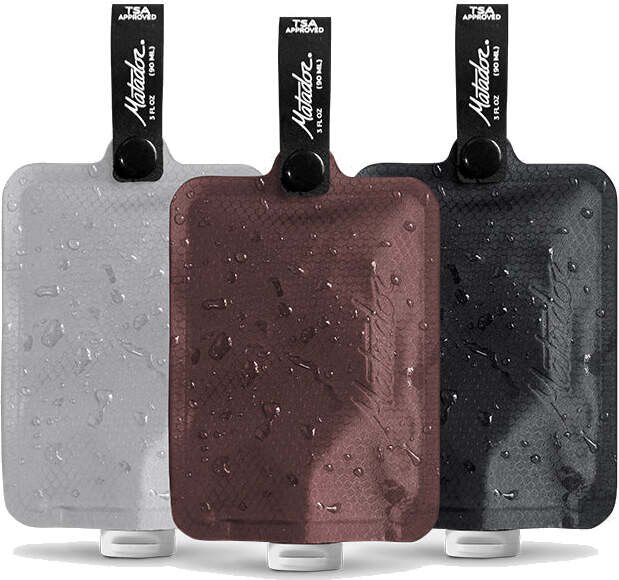 Matador FlatPak Toiletry Bottle (3-pack) Garnet/Arctic White/Charcoal