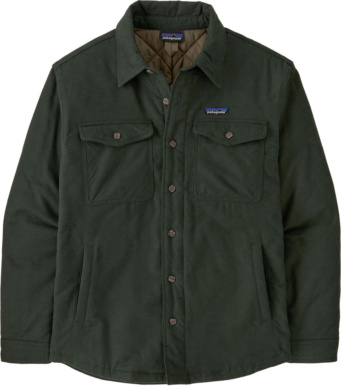 Patagonia Lightweight Insulated Fjord Flannel Shirt Mens Old Growth Green