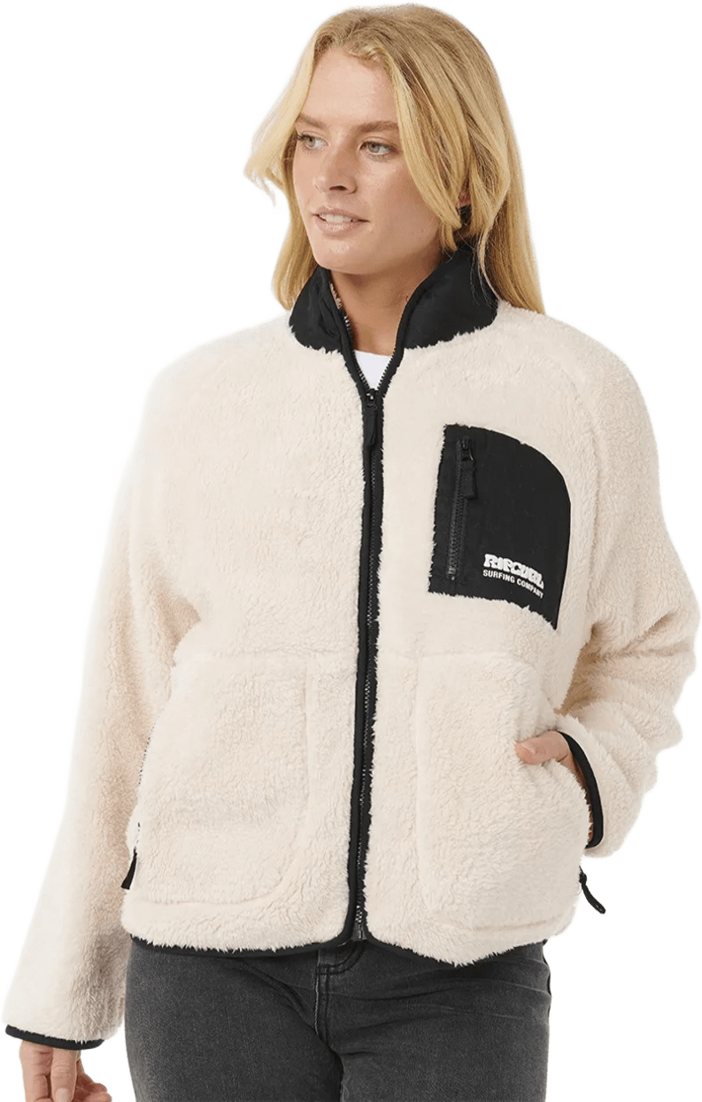 Rip Curl Shore Break Polar Fleece Womens Off White/Black