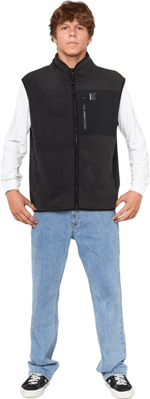 Rip Curl Search Polar Fleece Vest Mens Black