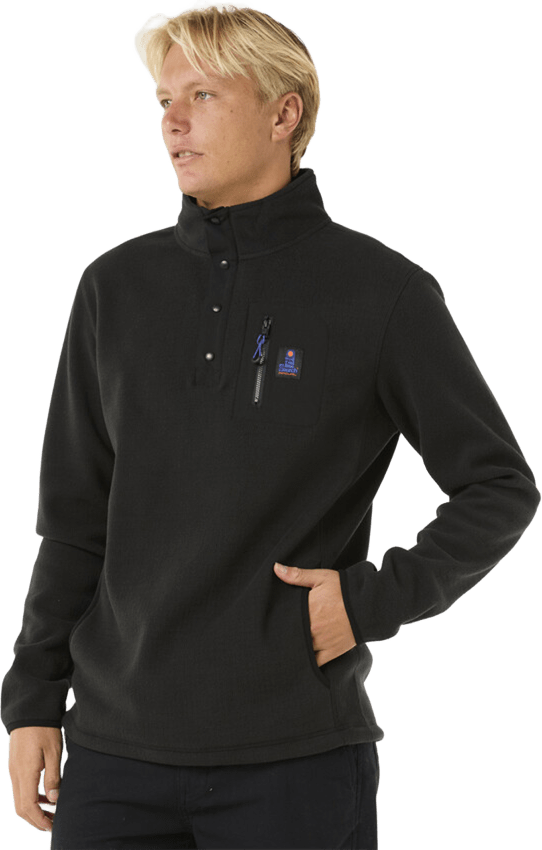 Rip Curl Search Polar Fleece Crew Mens Black