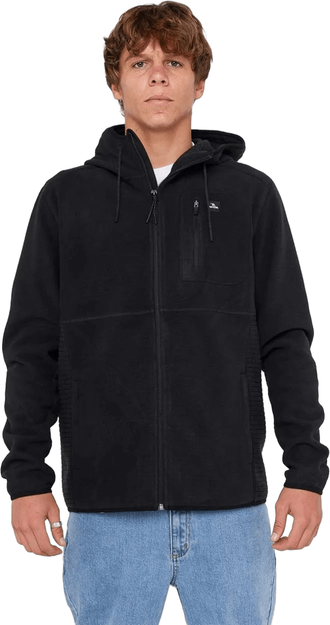 Rip Curl Departed Polar Fleece Zip Thru Mens Black