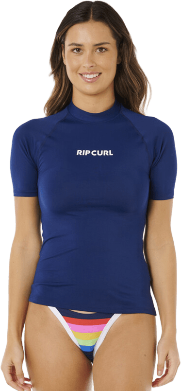 Rip Curl Classic Surf Short Sleeve UPF Rashguard Womens Dark Navy