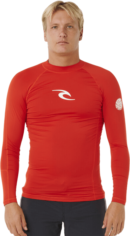 Rip Curl Waves UPF Performance Long Sleeve Mens Lava Red
