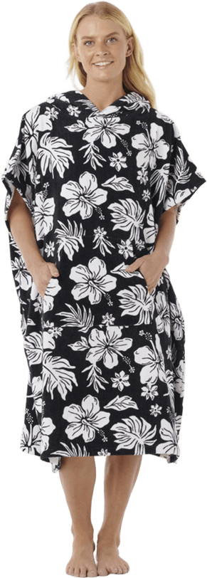 Rip Curl Mixed Hooded Towel Black/White