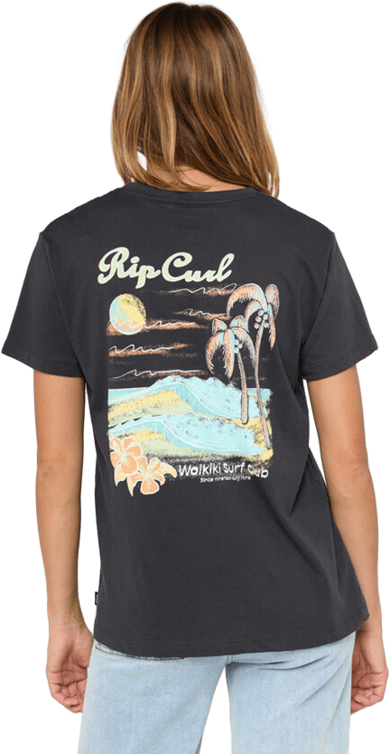 Rip Curl Waikiki Standard Tee Womens Washed Black
