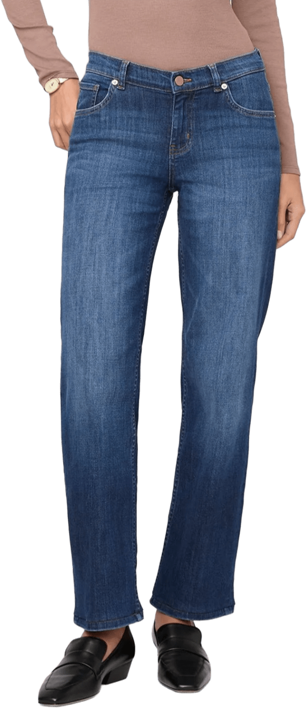Duer Performance Denim Mid Rise Straight Womens Blue Cascade