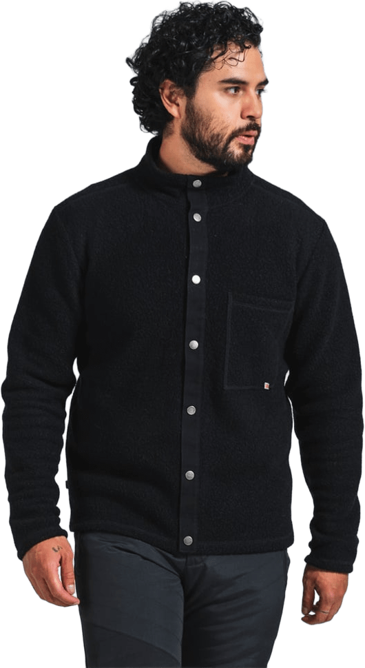 Varg Gotland Wool Overshirt Mens Black Granite