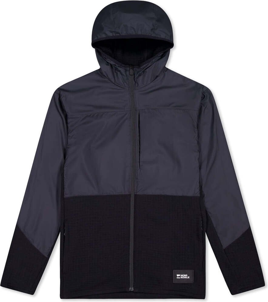 Mons Royale Offgrid Merino Fleece Wind Jacket Mens Black