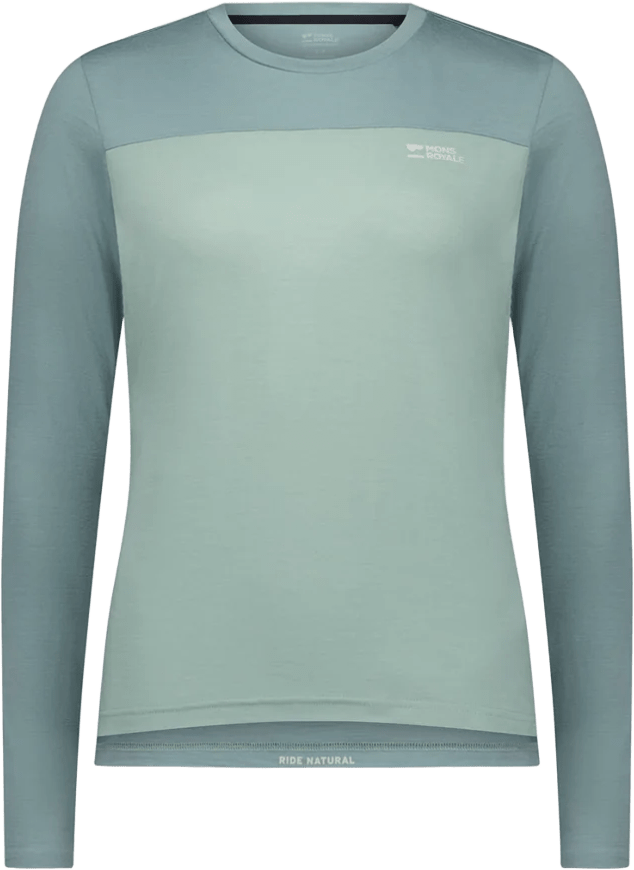 Mons Royale Diversion Merino Bike Jersey Long Sleeve Womens Dew / Desert Sage