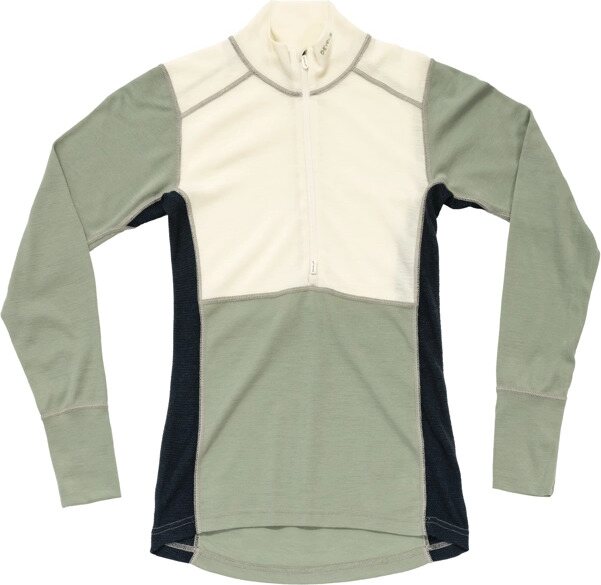 Devold Lauparen Merino 190 Zip Neck Womens Raw White/Fog/Ink